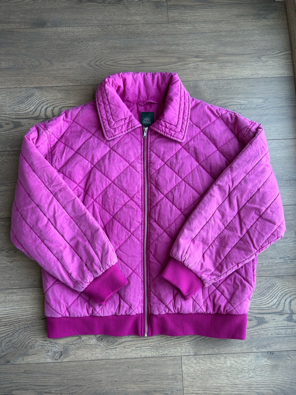 Wild Fable Quilted Fuschia Zip Jacket